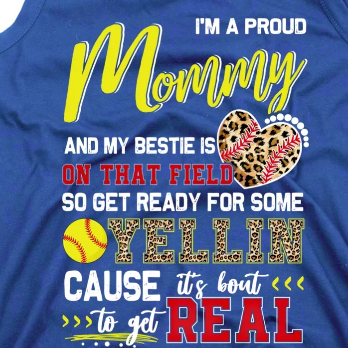 Proud Softball Mommy Softball Family Matching Cool Gift Tank Top