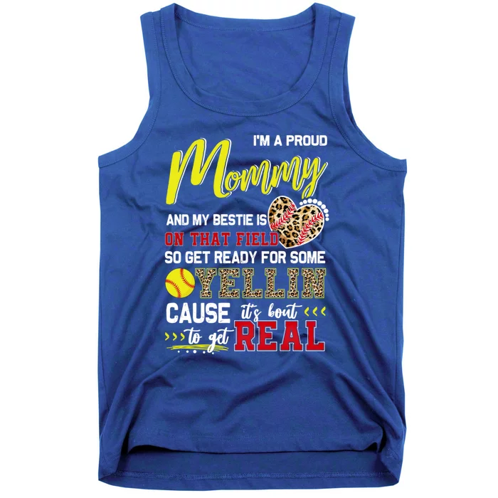 Proud Softball Mommy Softball Family Matching Cool Gift Tank Top