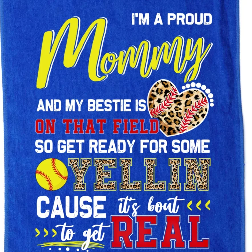 Proud Softball Mommy Softball Family Matching Cool Gift Platinum Collection Golf Towel