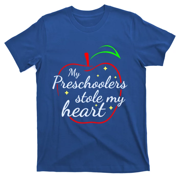 Preschoolers Stole My Heart Valentines Day Preschool Teacher Funny Gift T-Shirt