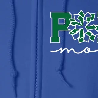 Pom Squad Mom For Dance Cheer Spirit Squad Green Gift Full Zip Hoodie