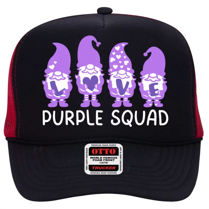 Purple Squad Military Month Army Purple Up Family Gift High Crown Mesh Trucker Hat