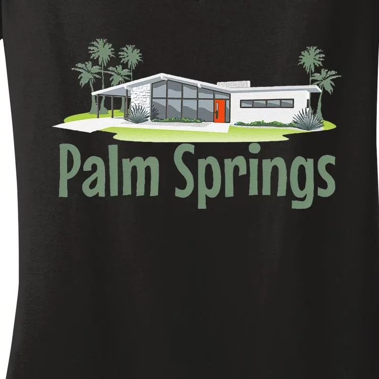 Palm Springs Mid Century Modern House Women's V-Neck T-Shirt