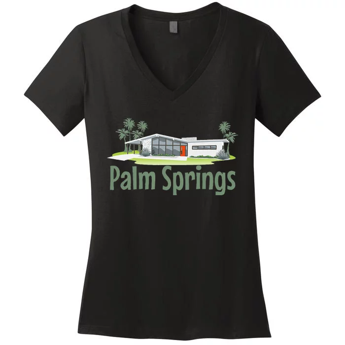 Palm Springs Mid Century Modern House Women's V-Neck T-Shirt