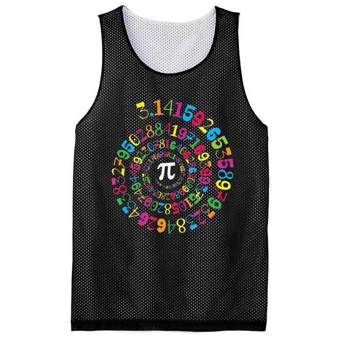 Pi Spiral Novelty Math Geek 3.14 funny Pi Day Mesh Reversible Basketball Jersey Tank