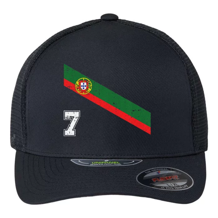 Portugal Soccer Number 7 Portugese Football Sports Lover Fan Flexfit Unipanel Trucker Cap