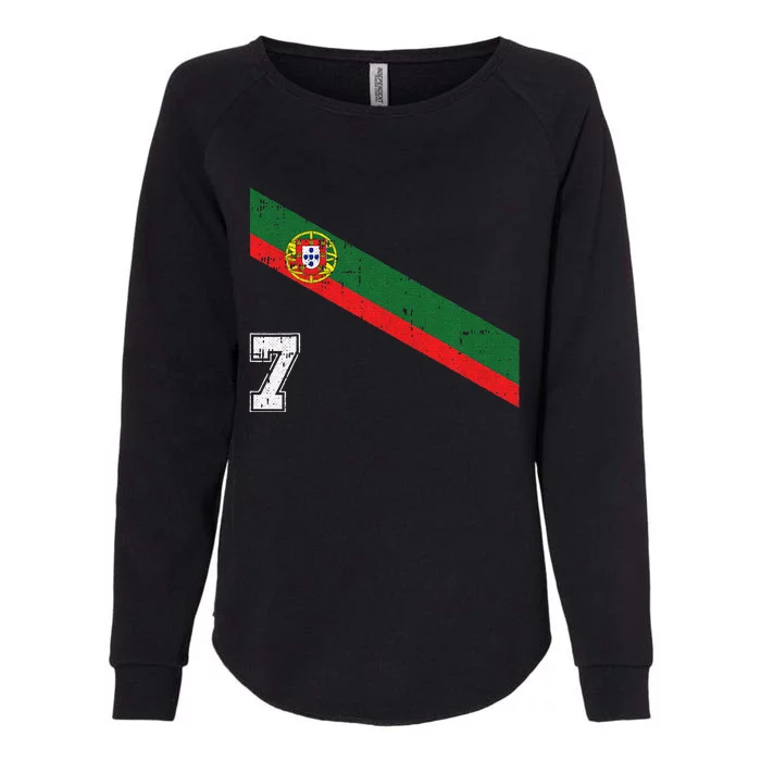 Portugal Soccer Number 7 Portugese Football Sports Lover Fan Womens California Wash Sweatshirt