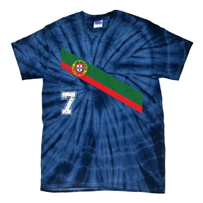 Portugal Soccer Number 7 Portugese Football Sports Lover Fan Tie-Dye T-Shirt