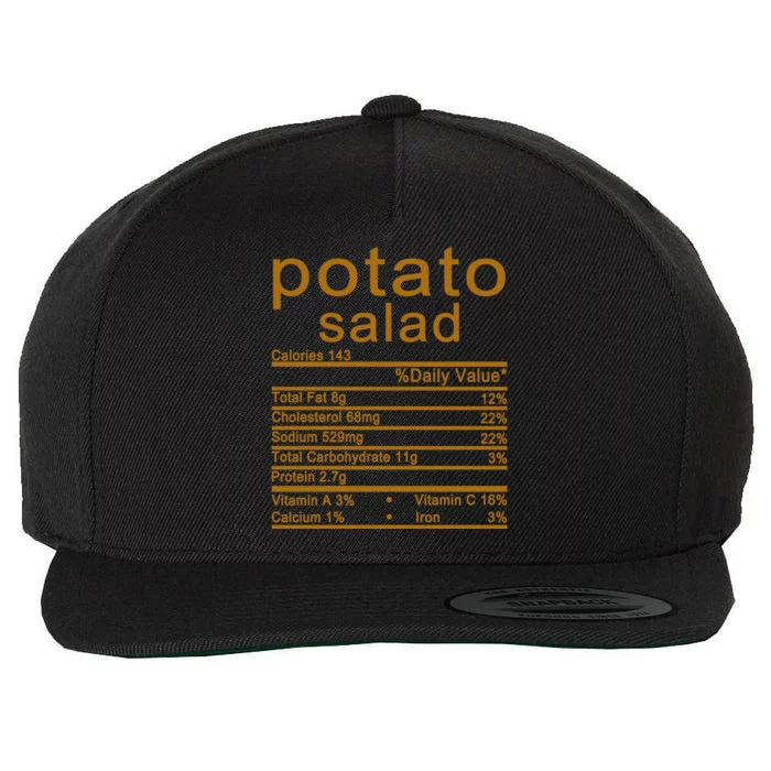 Potato Salad Nutrition Facts Label Wool Snapback Cap