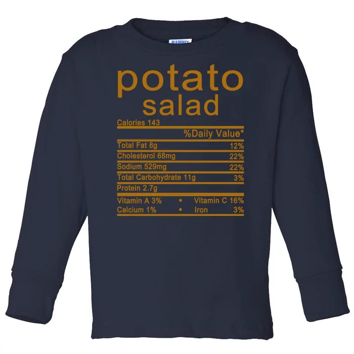 Potato Salad Nutrition Facts Label Toddler Long Sleeve Shirt