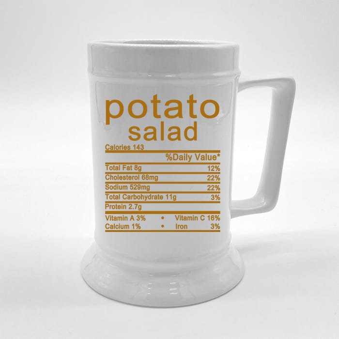 Potato Salad Nutrition Facts Label Front & Back Beer Stein