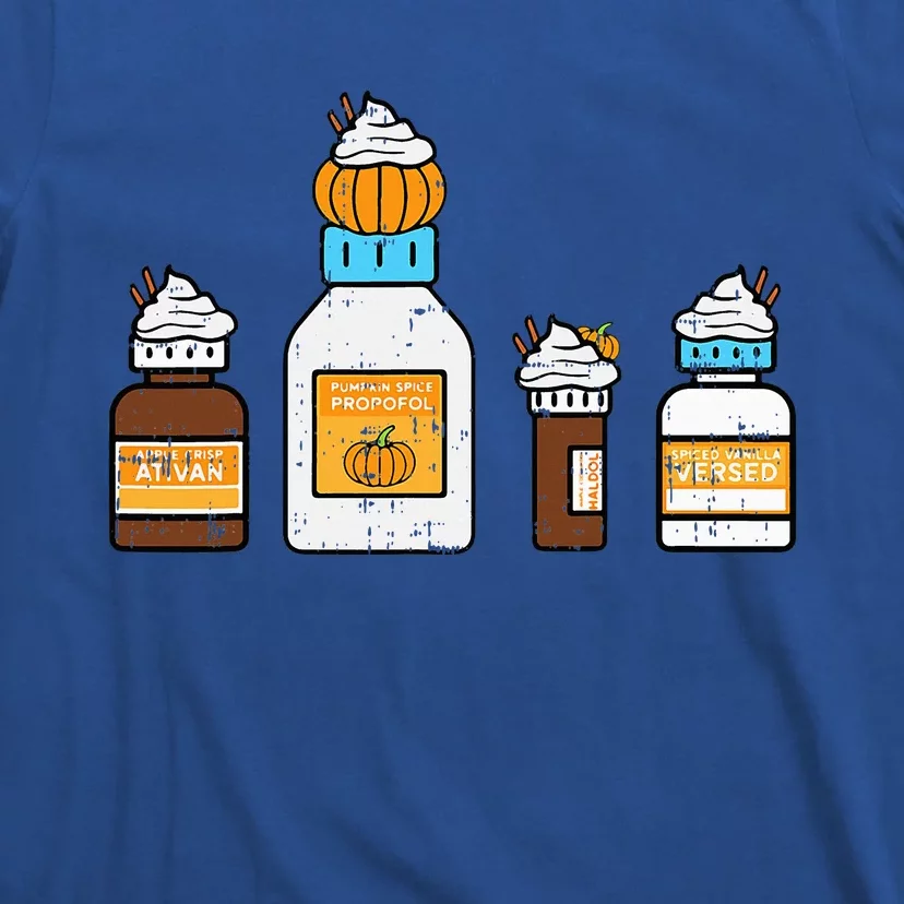 Pumpkin Spice Nurse Halloween Thanksgiving Scrub Fall T-Shirt