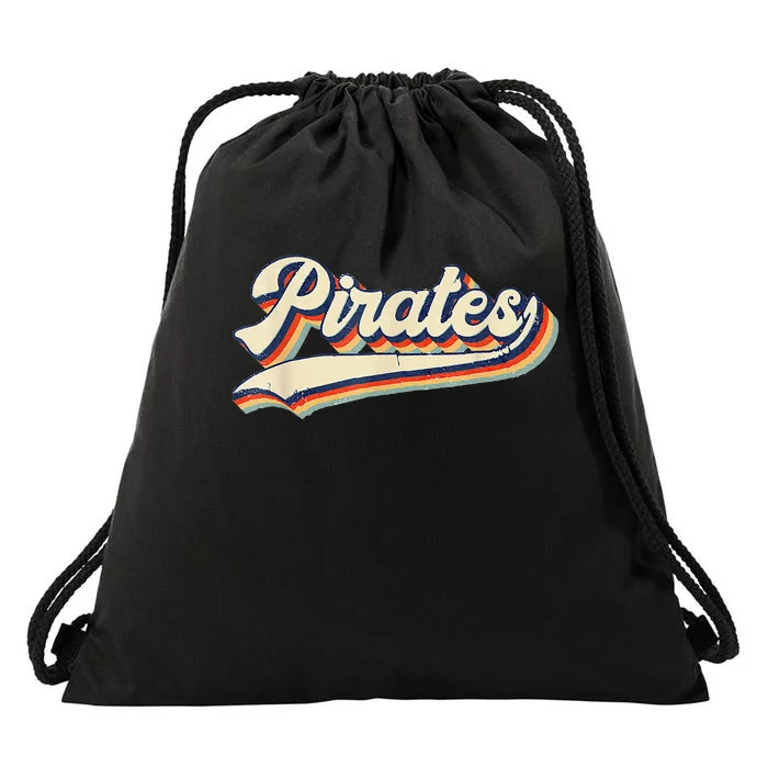 Pirates Sports Name Vintage Retro Drawstring Bag