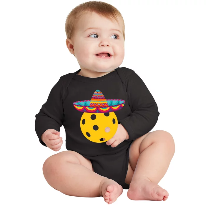 Pickleball Sombrero Nacho Average Pickleball Player Baby Long Sleeve Bodysuit