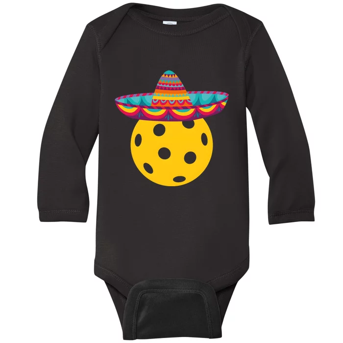 Pickleball Sombrero Nacho Average Pickleball Player Baby Long Sleeve Bodysuit