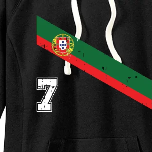 Portugal Soccer Number 7 Portugese Football Sports Lover Fan Women's Fleece Hoodie