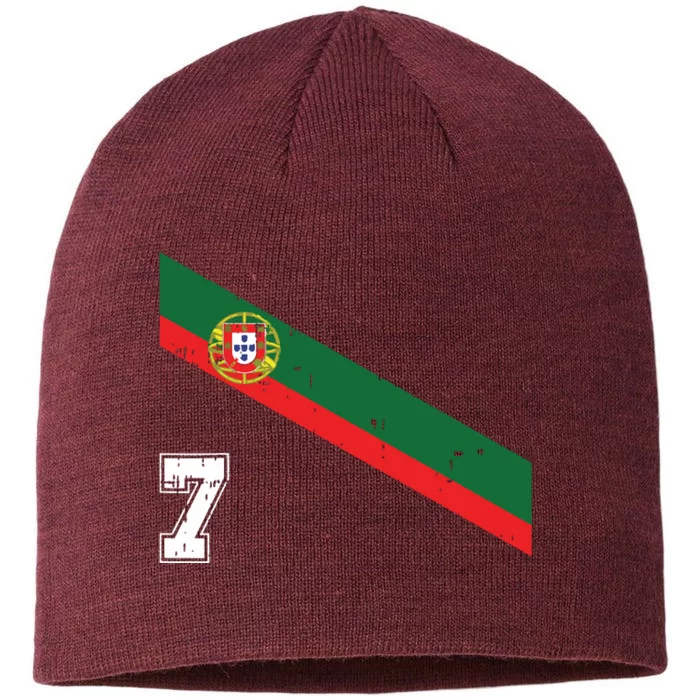 Portugal Soccer Number 7 Portugese Football Sports Lover Fan 8 1/2in Sustainable Knit Beanie