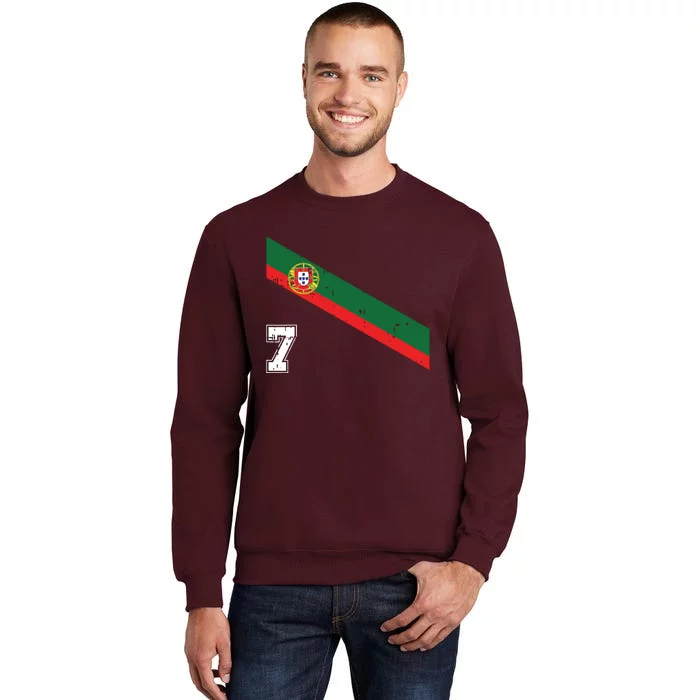 Portugal Soccer Number 7 Portugese Football Sports Lover Fan Tall Sweatshirt