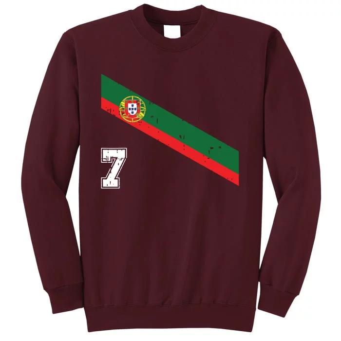 Portugal Soccer Number 7 Portugese Football Sports Lover Fan Tall Sweatshirt