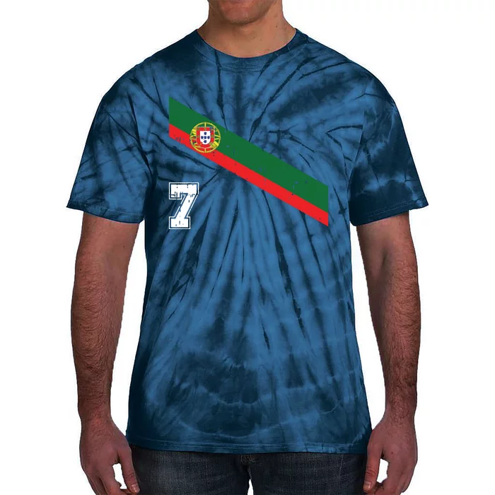 Portugal Soccer Number 7 Portugese Football Sports Lover Fan Tie-Dye T-Shirt