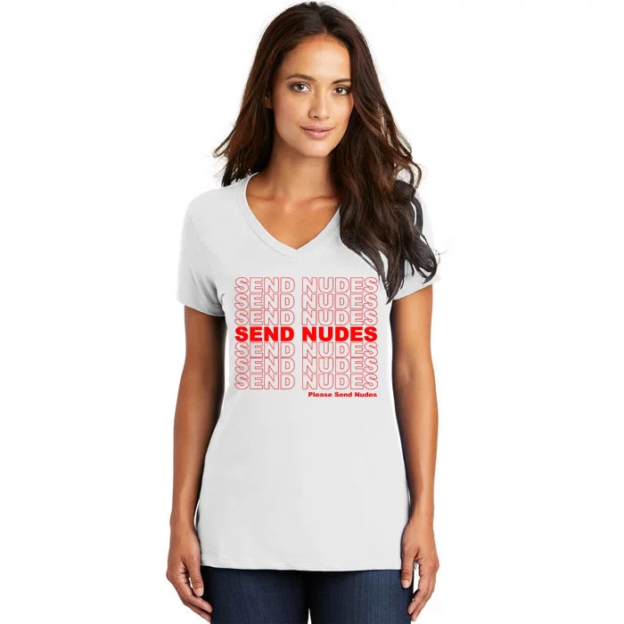 Please Send Nudes Women's V-Neck T-Shirt