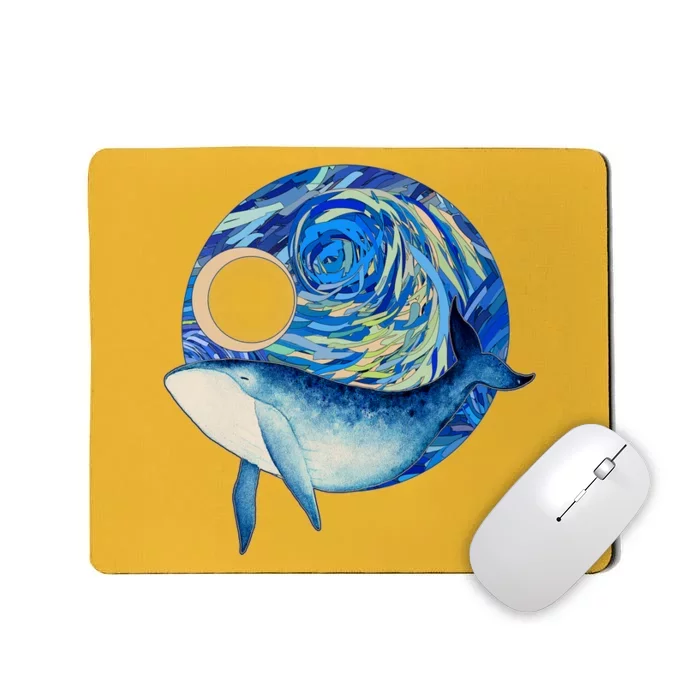 Painted Starry Night Whale Mousepad