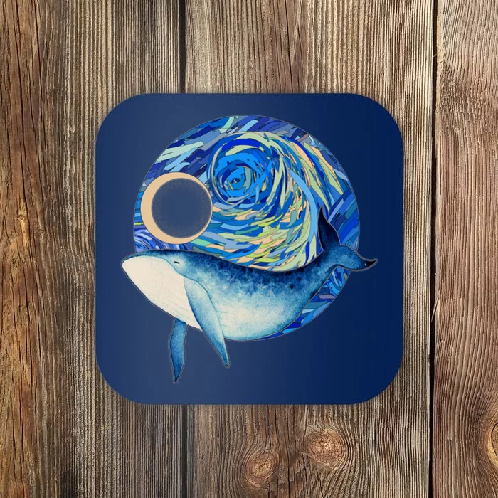 Painted Starry Night Whale Coaster