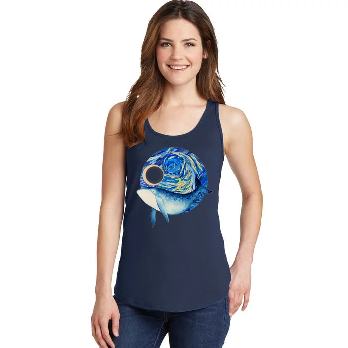 Painted Starry Night Whale Ladies Essential Tank