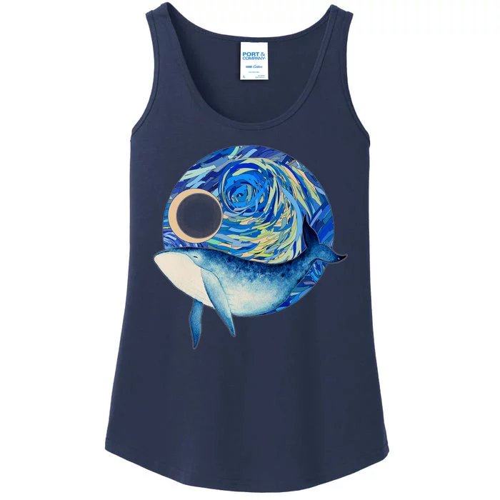 Painted Starry Night Whale Ladies Essential Tank