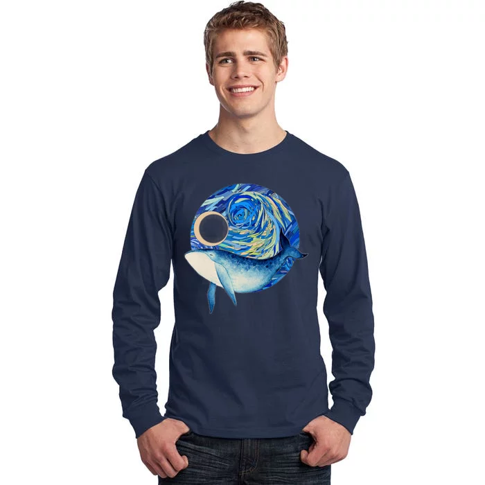 Painted Starry Night Whale Tall Long Sleeve T-Shirt