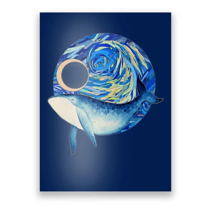 Painted Starry Night Whale Poster