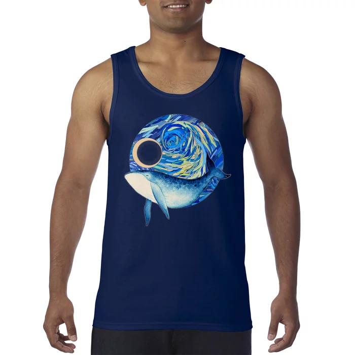 Painted Starry Night Whale Tank Top