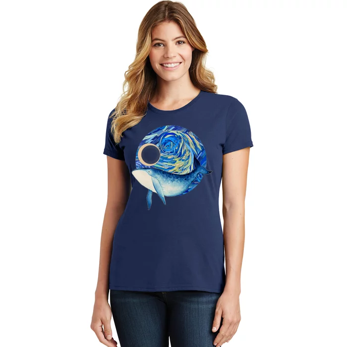 Painted Starry Night Whale Women's T-Shirt