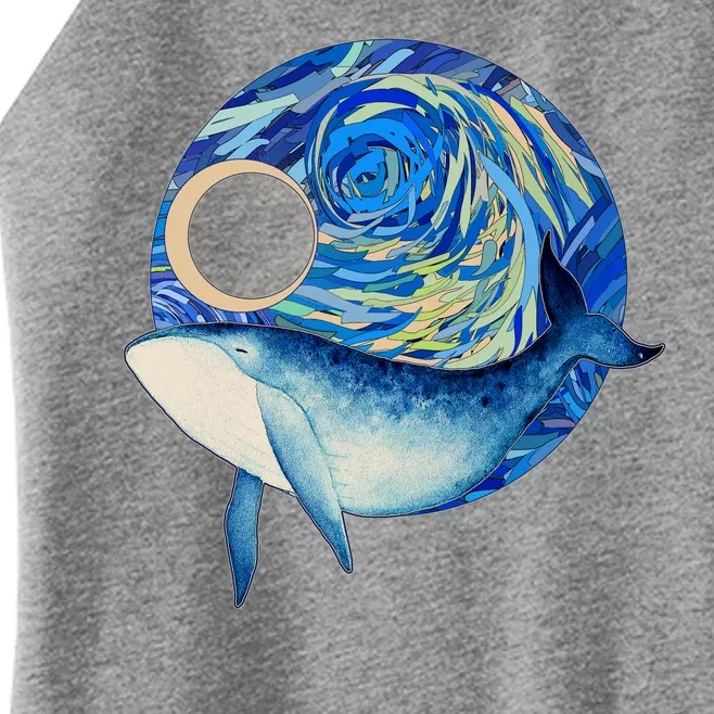 Painted Starry Night Whale Women’s Perfect Tri Rocker Tank