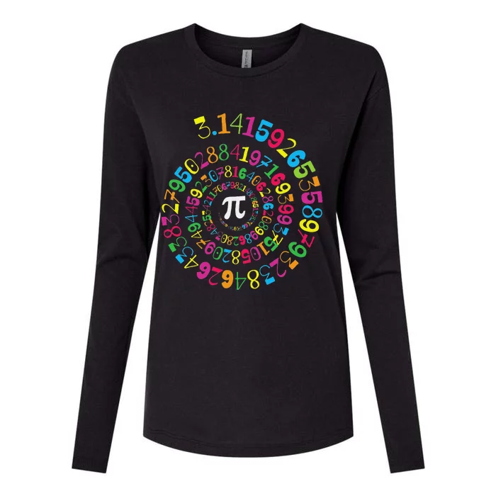 Pi Spiral Novelty Math Geek 3.14 Pi Day Womens Cotton Relaxed Long Sleeve T-Shirt