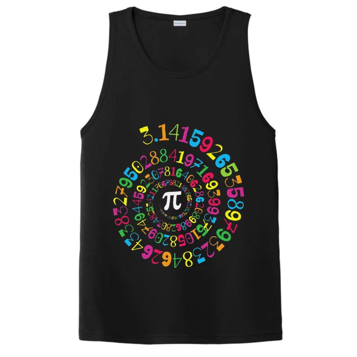 Pi Spiral Novelty Math Geek 3.14 Pi Day Performance Tank