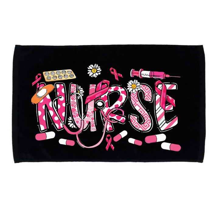 Pink Stethoscope Nurse Medical Breast Cancer Awareness Microfiber Hand Towel