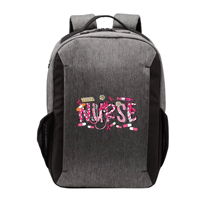 Pink Stethoscope Nurse Medical Breast Cancer Awareness Vector Backpack