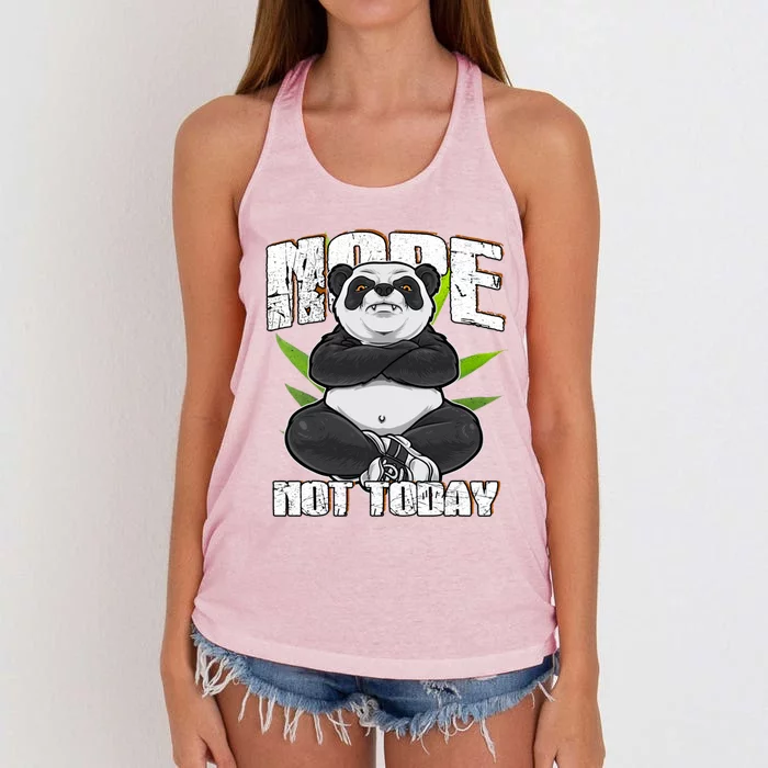 Panda Style Nope Not Today Great Gift Women's Knotted Racerback Tank