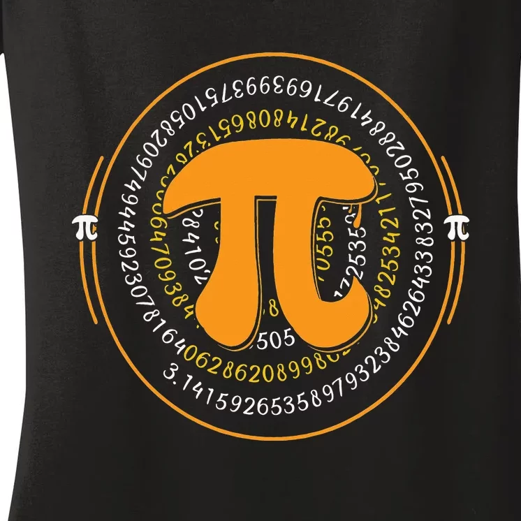 Pi Spiral Novelty Math Geek 3.14 Happy Pi Day Women's V-Neck T-Shirt