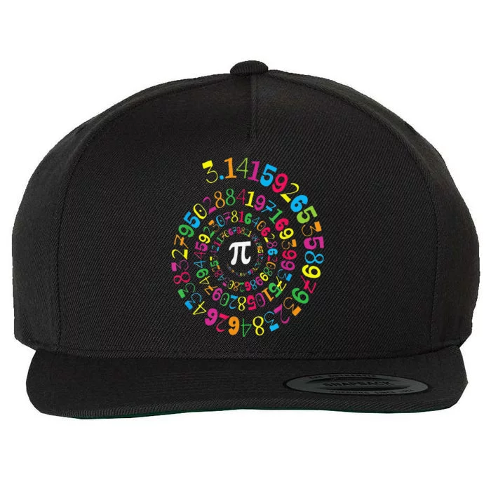 Pi Spiral Novelty Math Geek 3.14 Pi Day Wool Snapback Cap