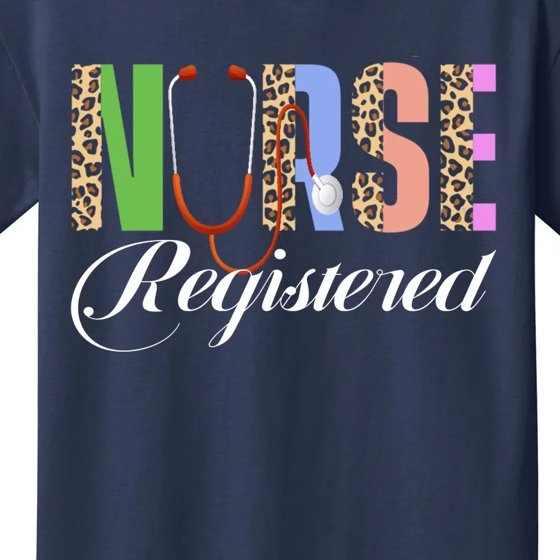 Print Surgical Nursing School Med Surg Nurse Leopard Kids T-Shirt