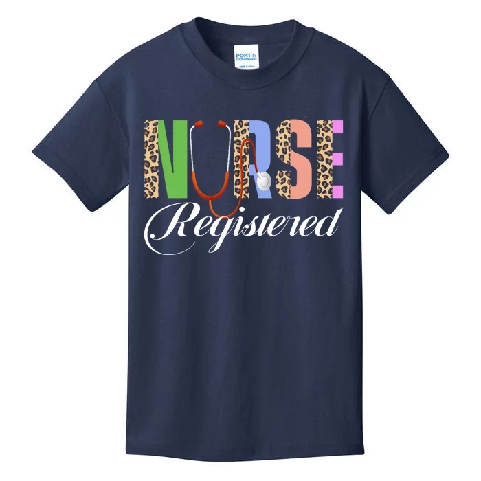 Print Surgical Nursing School Med Surg Nurse Leopard Kids T-Shirt