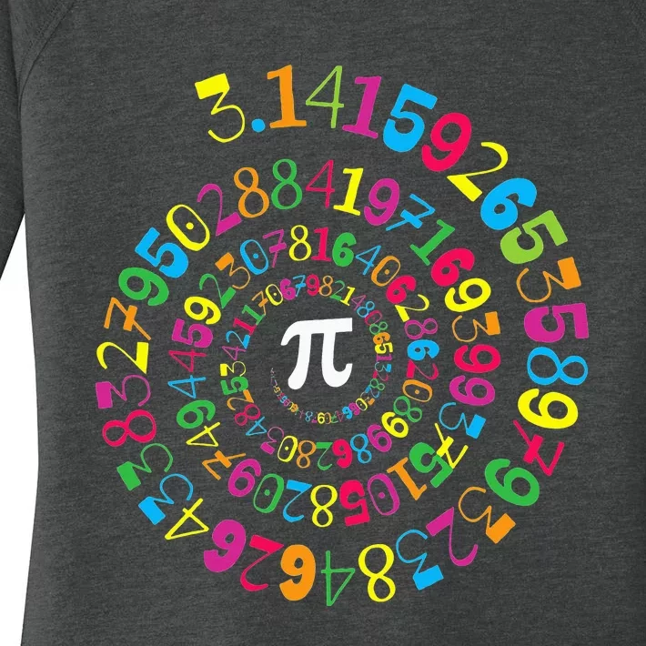 Pi Spiral Novelty Math Geek 3.14 Pi Day Women's Perfect Tri Tunic Long Sleeve Shirt