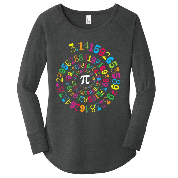 Pi Spiral Novelty Math Geek 3.14 Pi Day Women's Perfect Tri Tunic Long Sleeve Shirt