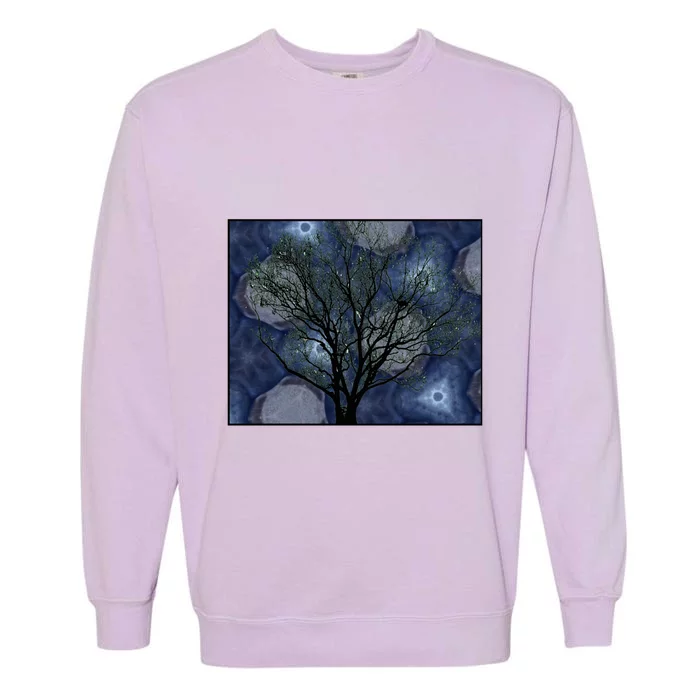 Pretty Stars Night Sky Tree Design Gift Garment-Dyed Sweatshirt