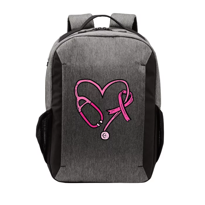 Pink Stethoscope Nurse Medical Breast Cancer Awareness Vector Backpack