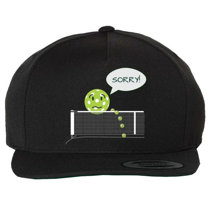 Pickleball Sorry Not Sorry Front & Back Wool Snapback Cap