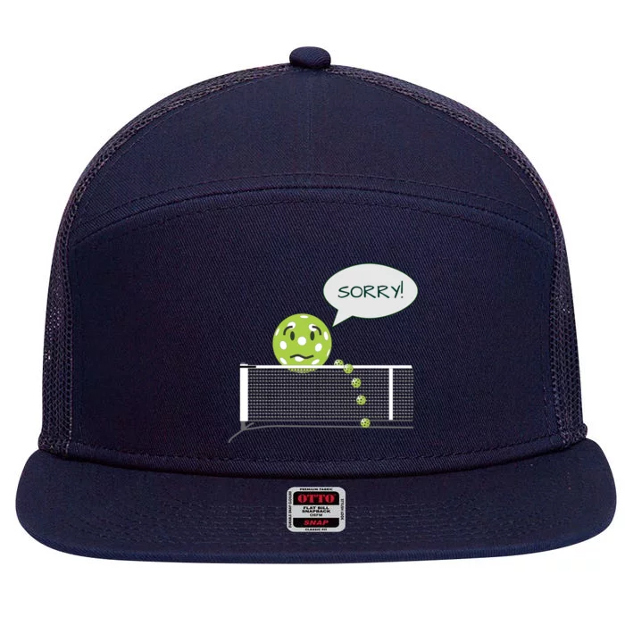 Pickleball Sorry Not Sorry Front & Back 7 Panel Mesh Trucker Snapback Hat