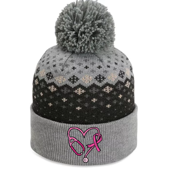 P.I.N.K Stethoscope Nurse Medical Breast Cancer Awareness The Baniff Cuffed Pom Beanie